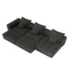 Whisen Chenille Fabric Cushion Sofa & Modular Sectional Sofa with 4 Pillows and 3 Seats, Modern Oversized Comfort for Family Living - 4 of 4