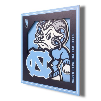 NCAA North Carolina Tar Heels 3D Logo Series Wall Art - 12"x12"