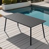 Crestlive Products Outdoor Dining Table Patio Dining Table with Wooden-Like Top and Aluminum Frame, Rectangular Table with Umbrella Hole - 2 of 4