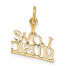 Black Bow Jewelry 14k Yellow Gold Polished I love Music Script Pendant - 3 of 4