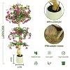 Pink Fake Bougainvillea Tree in Pot for Indoor & Outdoor Wedding Decor, Porch Patio Garden Home Living Room Party & Christmas Faux Plant - 2 of 4