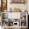 58" Sideboard Buffet Cabinet, Wood Coffee Bar Cabinet with 2 Drawers, Modern Media Console Table, Kitchen Pantry Cabinet for Living Room - 4 of 4