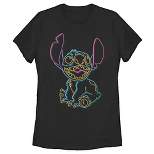 Women's Lilo & Stitch Bright Neon Outline T-Shirt