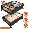 NewHome 2Pcs Under Bed Storage Containers with 360° Rotatable Wheels, Dustproof Cover & Clear Window BLACK - 2 of 4