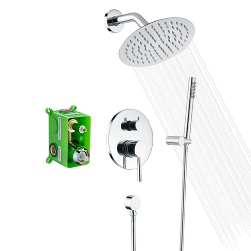 Sumerain  Rain Shower System, Wall Mounted Bathroom Shower Faucet Set with Brass Hand Shower - image 1 of 4