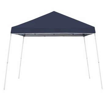 Z-Shade 10 x 10 Foot Push Button Angled Leg Instant Shade Outdoor Canopy Tent Portable Shelter with Steel Frame and Storage Bag, Navy