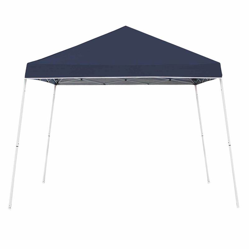 Z-Shade 10 x 10 Foot Push Button Angled Leg Instant Shade Outdoor Canopy Tent Portable Shelter with Steel Frame and Storage Bag, Navy, 1 of 7