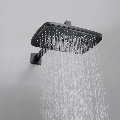 Matte Black Dual Head Rain Shower System with Handheld