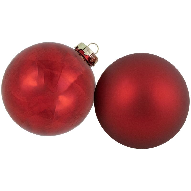 Northlight 96ct Red and Gold 2-Finish Glass Ball Christmas Ornaments 3.25" (80mm), 2 of 4