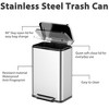 WhizMax Trash Can Combo Set, Stainless Steel Step Tread Trash Can - 3 of 4