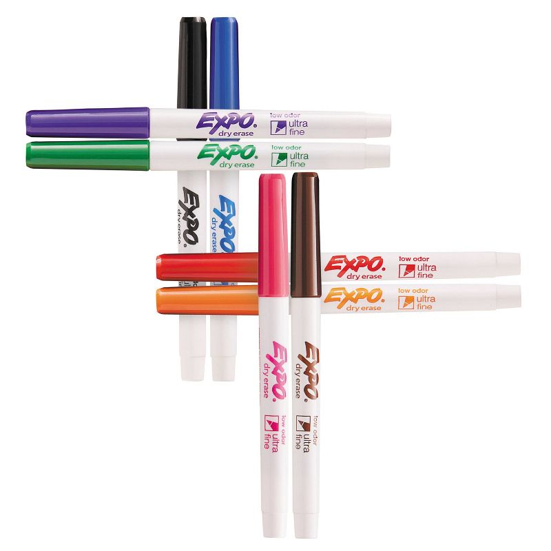 Expo 8pk Dry Erase Markers Ultra Fine Tip Multicolored, 3 of 10