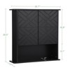 Bathroom Cabinet Wall Mounted - Wooden Medicine Cabinet with Tower Bar Over The Toilet Storage Cabinet with 2 Doors and Adjustable Shelf - 3 of 4
