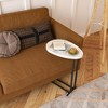 HDZNVF C Shaped Side Table, C Table End Table for Sofa and Bedside, White - 4 of 4