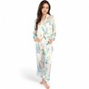 Anna-Kaci Lounge Women's Satin Pajama Set with Cactus Print and Relaxed Fit- White,Small - 4 of 4