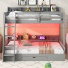 Grungis Twin over Full Loft Bed with Storage Shelves and Drawers,Modern Bunk Bed with LED and Charging Station,Loft and Bunk Bed for Bedroom - 2 of 4