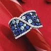 Ross-Simons 1.37 ct. t.w. Simulated Sapphire and .20 ct. t.w. CZ Ring in Sterling Silver - 4 of 4