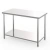 Stainless Steel 2 Tier Work Table with Wheels,Kitchen Prep Table with Undershelf&Pre-Assembled Feet,Utility Tables for Restaurant,Home,Workshop - 2 of 4