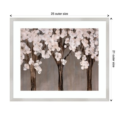 Sydney Edmunds Floral Wonderland Gray and White Wood Framed Wall Art