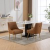 SEYNAR Modern Glam PU Leather Dining Chair or Vanity Chair Set of 4 with Rear Handle - 2 of 4