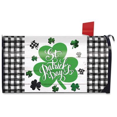 Checkered St. Pat's Shamrocks Magnetic Mailbox Cover Standard Briarwood Lane