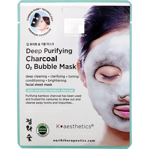 album Snavs Glorious Earth Therapeutics Deep Purifying Charcoal Bubble Facial Mask - 3pk : Target