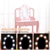 Kids Vanity with Lighted Mirror, Little Girls Vanity Table & Stool, Kids Makeup with Tri-Fold Mirror, Drawer & Storage Grid - 2 of 4