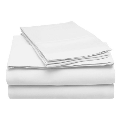 Soft 300-thread Count Solid Deep-pocket Sheet Set, Queen, White - Blue ...