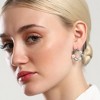 SOHI Women's Metallic Silver The Loop Stud Earrings - 3 of 4