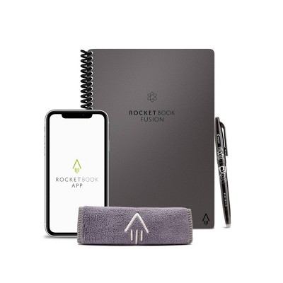 Rocketbook Fusion Smart Reusable Notebook, Black, 8.5x11, 42 pg