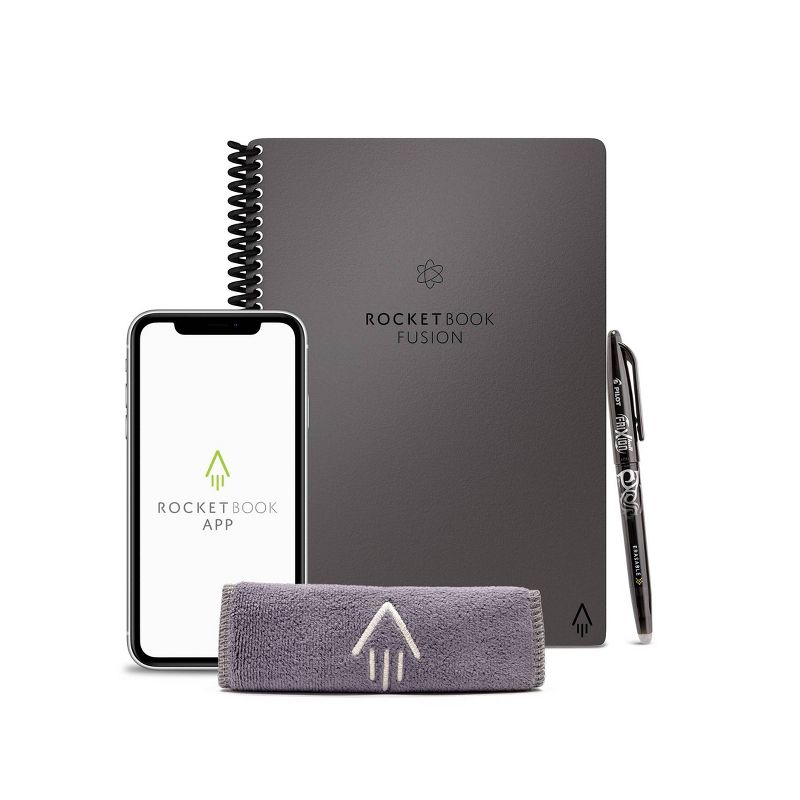 Fusion Smart Reusable Notebook 7 Page Styles 42 Pages 6"x8.8" Executive Size Eco-Friendly Notebook - Rocketbook, 1 of 11
