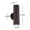 Possini Euro Design Ellis Modern Wall Light Sconces Set of 2 Bronze Metal Hardwire 3 3/4" Fixture Up Down for Bedroom Bathroom Vanity Reading House - 4 of 4