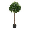 49" Artificial Topiary Bay Tree Ball With Pot, Set of 2 - 4 of 4