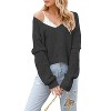Clearlove Women's Sexy and Relaxed Off-Shoulder Knitted Sweaters with Long Sleeves and V-Neck - 4 of 4