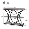 3-Tier Industrial Entryway Table with Semicircular Metal Frame, Open Shelf Console Sofa Table for Living Room, Hallway, Foyer Storage Accent Table - 2 of 4