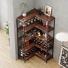 LOVMOR Corner Wine Rack Bar Cabinet Industrial Freestanding Floor Bar Cabinets for Liquor and Glasses Storage - 2 of 4
