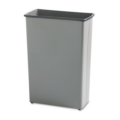 Safco Square and Rectangular Wastebasket, 88 qt, Steel, Charcoal