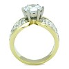 Slickblue Women's Two-Tone Stainless Steel Ring, IP Gold Finish, 8mm Clear CZ with Pave Side Stones, size 5-10 - 3 of 4