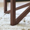 Angel Sar Modern Round Glass End Table with Solid Wood Base, Tempered Glass Top & Tripod Legs for Bedroom or Living Room, Walnut - 4 of 4