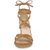 Allegra K Women's Open Toe Lace Up Strap High Block Heel Ankle Sandals - 2 of 4