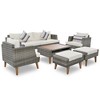 YOOCOZZ 6-Piece Weatherproof Conversation Set with Double-Cushion Sofa & Wood Table - 2 of 4