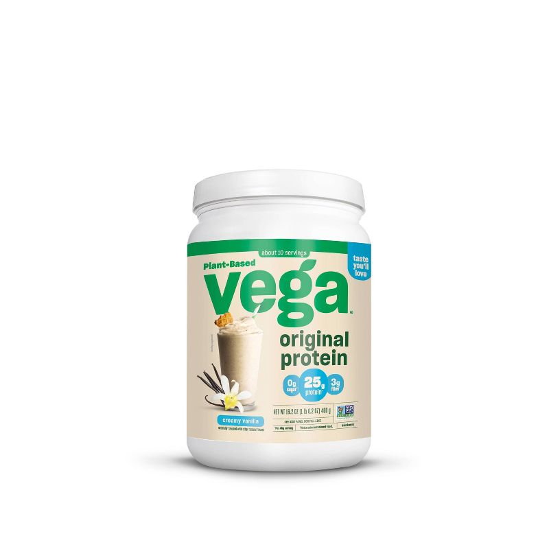 Vega Original Vanilla Plant-Based and Vegan Organic Plant Based Protein Powder - 16.2oz, 1 of 11