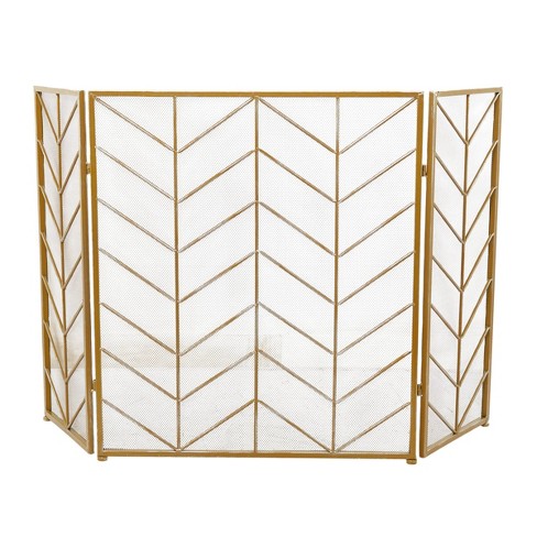  Fire Beauty Fireplace Screen Decorative Mesh Geometric Fire  Spark Guard Gate Cover for Home : Home & Kitchen