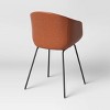 Mossman Faux Leather Tub Dining Chair Brown - Threshold™: Modern Upholstered, Curved Back, Flared Legs - 4 of 4