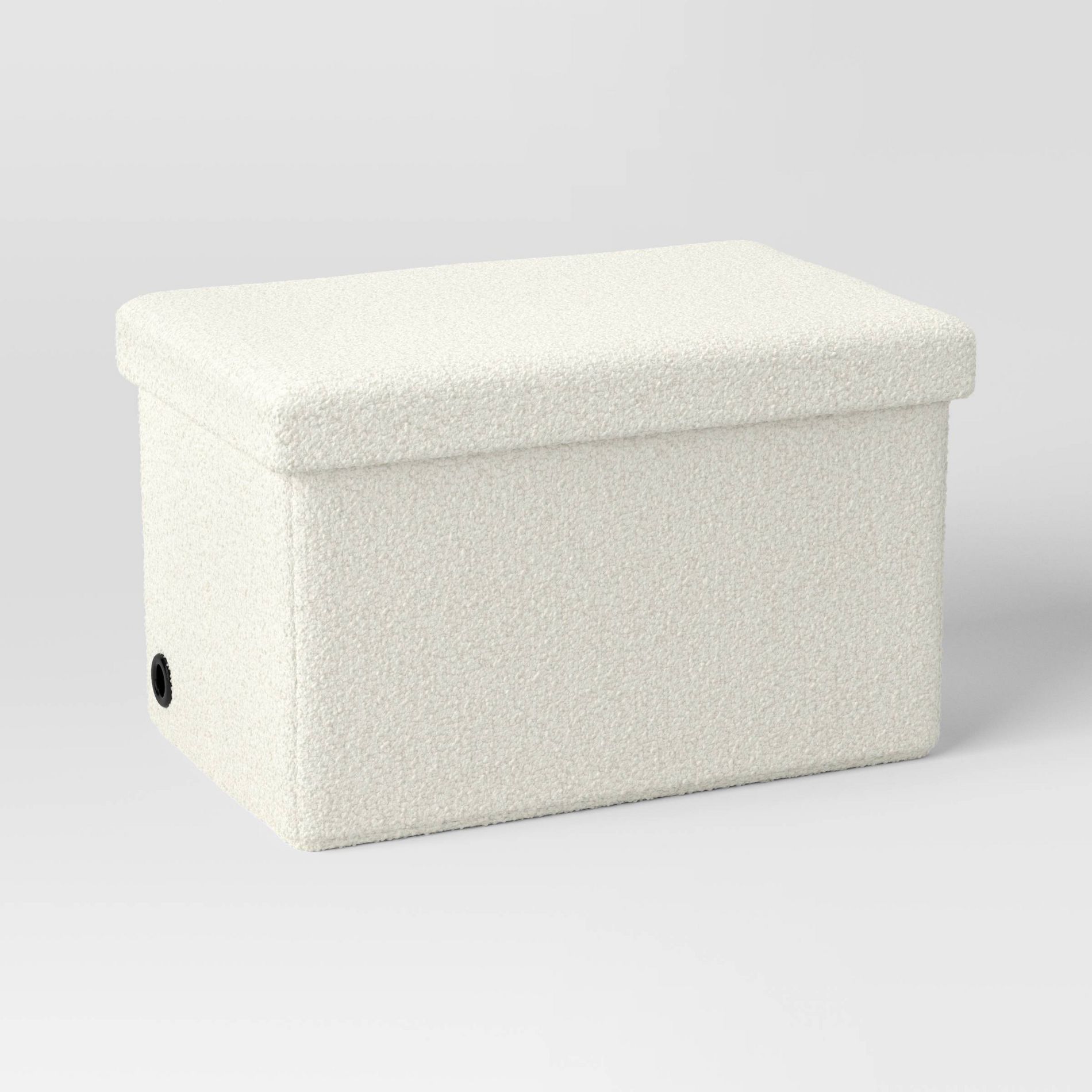 24" Collapsible Double Storage Dorm Ottoman Cream - Room Essentials™