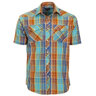 Gioberti Men's Western Cowboy Short Sleeve Shirt with Snap Buttons