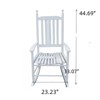 FONTOI Wooden Rocking Chair Porch, Wood Rocker Chairs with High Back, Widen Seat and Armrests for Home Garden, White, 23.23"*44.69"*33.07" - 2 of 4