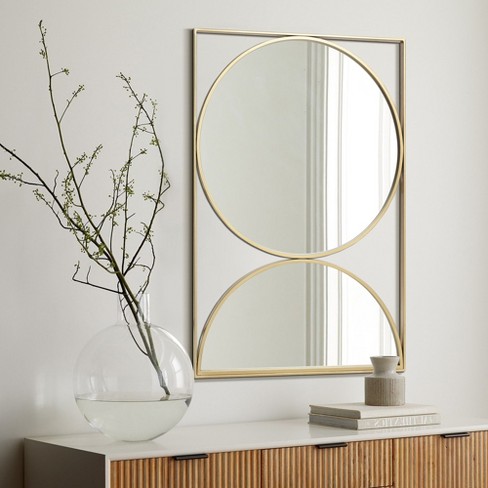 Luxenhome Gold Hourglass Frame Metal Modern Accent Wall Mirror : Target