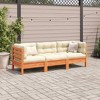 vidaXL 3 Piece Patio Sofa Set with Cushions Solid Wood Pine - Wax Brown - 3 of 4