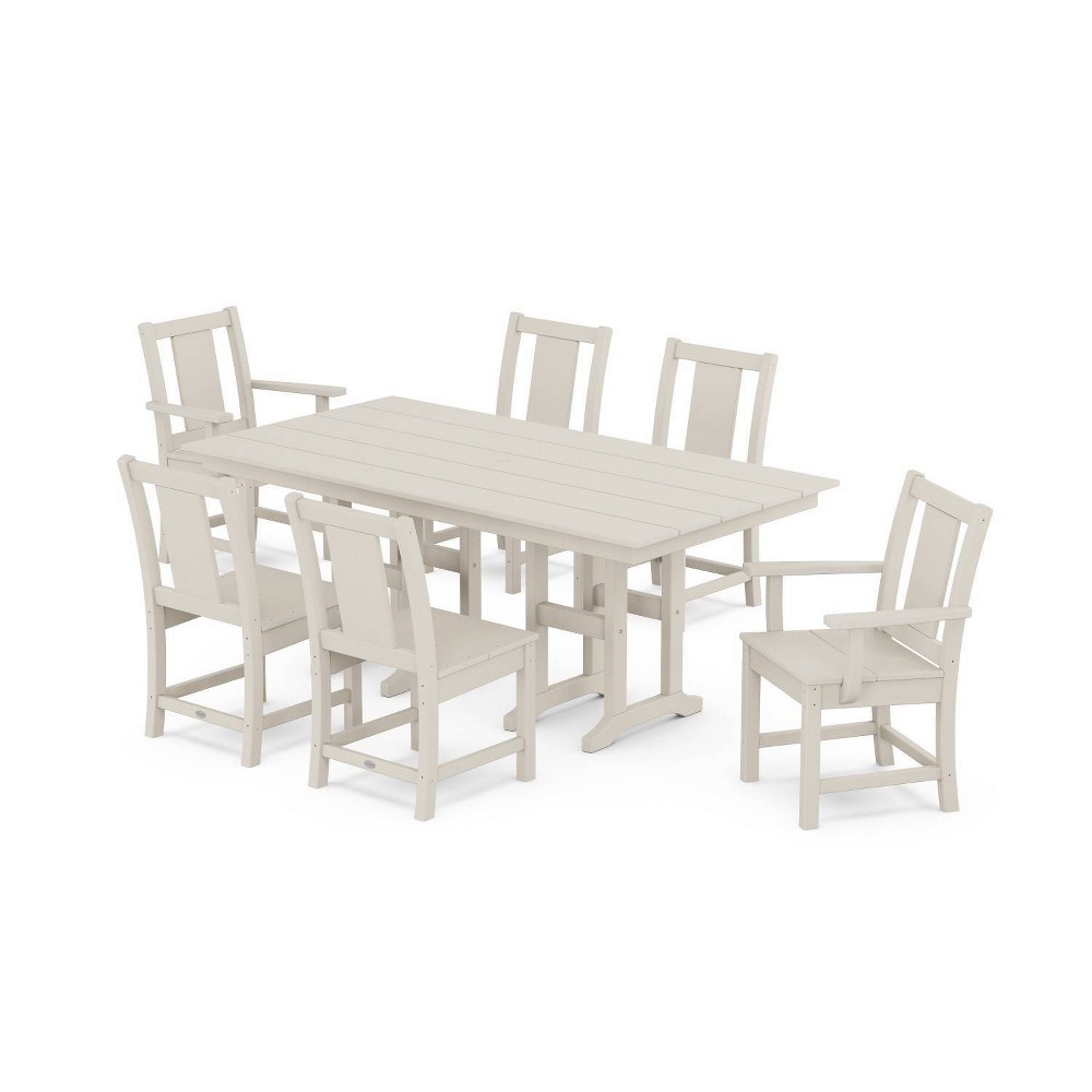 Photos - Dining Table POLYWOOD 7pc Prairie Farmhouse Outdoor Patio Dining Set Sand