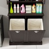 Dexmalle Black Two-Compartment Tilt-Out Dirty Laundry Basket Tall Bathroom Cabinet with 2 Adjustable Shelves - 4 of 4